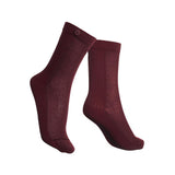 Damensocke 2 Way Rib - Bordeaux - LAI CHUN - Qnoop _Eco_nachhaltige_Mode_Fashion_Design_Fair_Green_Conscious_Onlineshop