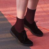 Damensocke 2 Way Rib - Bordeaux - LAI CHUN - Qnoop _Eco_nachhaltige_Mode_Fashion_Design_Fair_Green_Conscious_Onlineshop