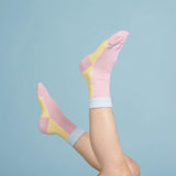 Kindersocken Pink Gelb - LAI CHUN - Qnoop _Eco_nachhaltige_Mode_Fashion_Design_Fair_Green_Conscious_Onlineshop